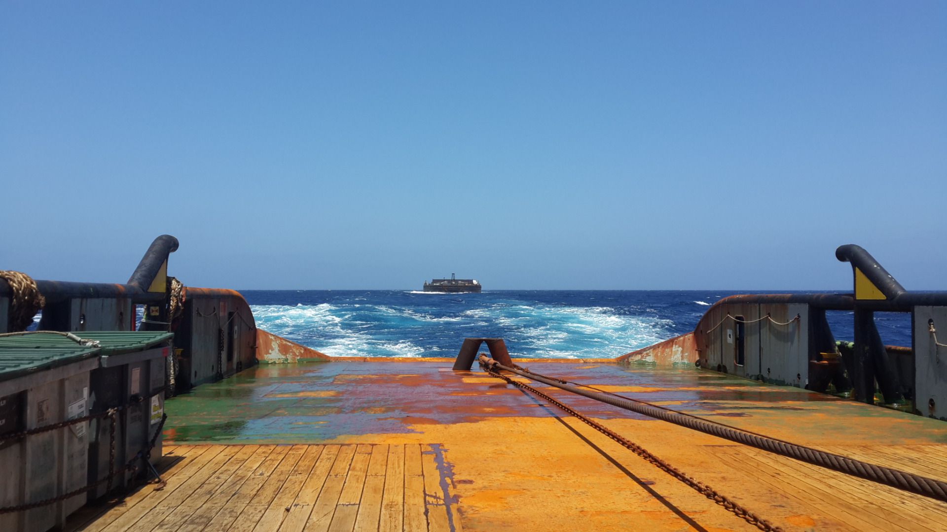 Britoil 81 Towing Miss Mary to Barrow Island